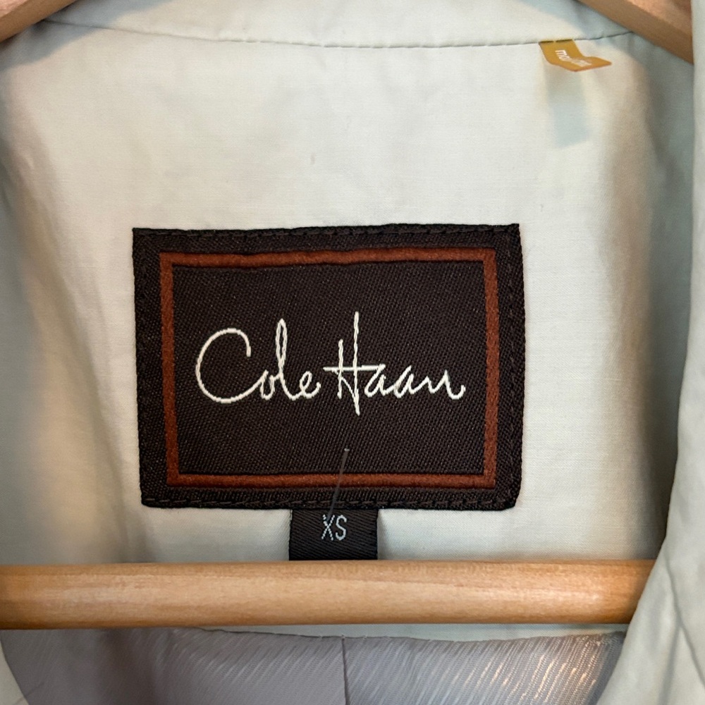 Cole Haan Light Beige Trench Coat with Button Front - Picture 2 of 3